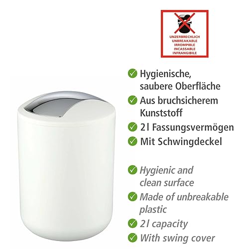 Miniatura 7 de WENKO 21221100 - Papelera giratoria Brasil, S, gris pardo, 1 paquete, 5.5 x 5.5 x 8.3 in