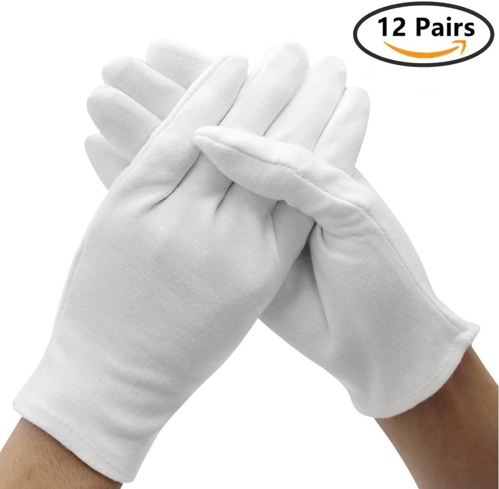 Super Cheap 🛒 DH 12 Pairs White Cotton Gloves Soft mittens, Jewelry Inspection Stretchy Work Gloves-Medium Flash Deals - 60% OFF DH 12 Pairs White Cotton Gloves Soft mittens, Jewelry Inspection Stretchy Work Gloves-Medium