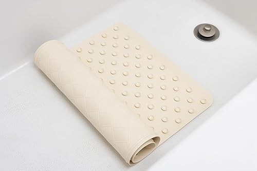 Miniatura 4 de WHP Tapete de baño antideslizante, hecho de goma real, tapete de baño para ancianos, mascotas y niños, tapete de agarre seguro (14 x 22 pulgadas,