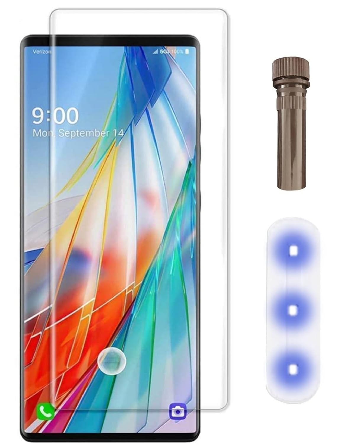 MACLEN Ultra Premium Original Uv Curved Full Screen Protector Tempered Glass For Lg Wing 5G Cellphone | With 3D Curved Full Screen Coverage And Installation Kit