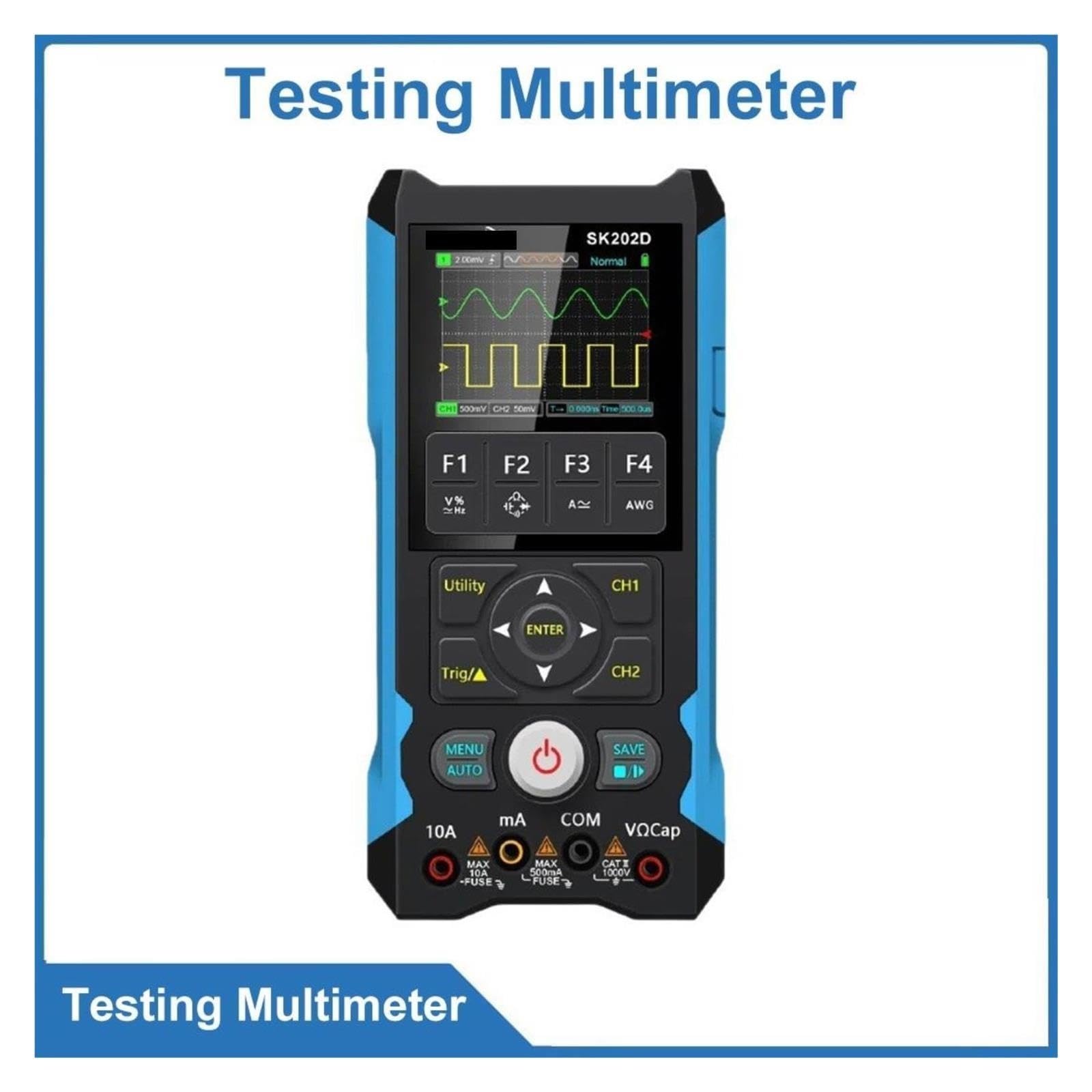 Osciloscopio Digital Multímetro Digital 3 en 1 Generador de señal osciloscopio 80MHz 200MSa/s 6000 Cuentas True RMS