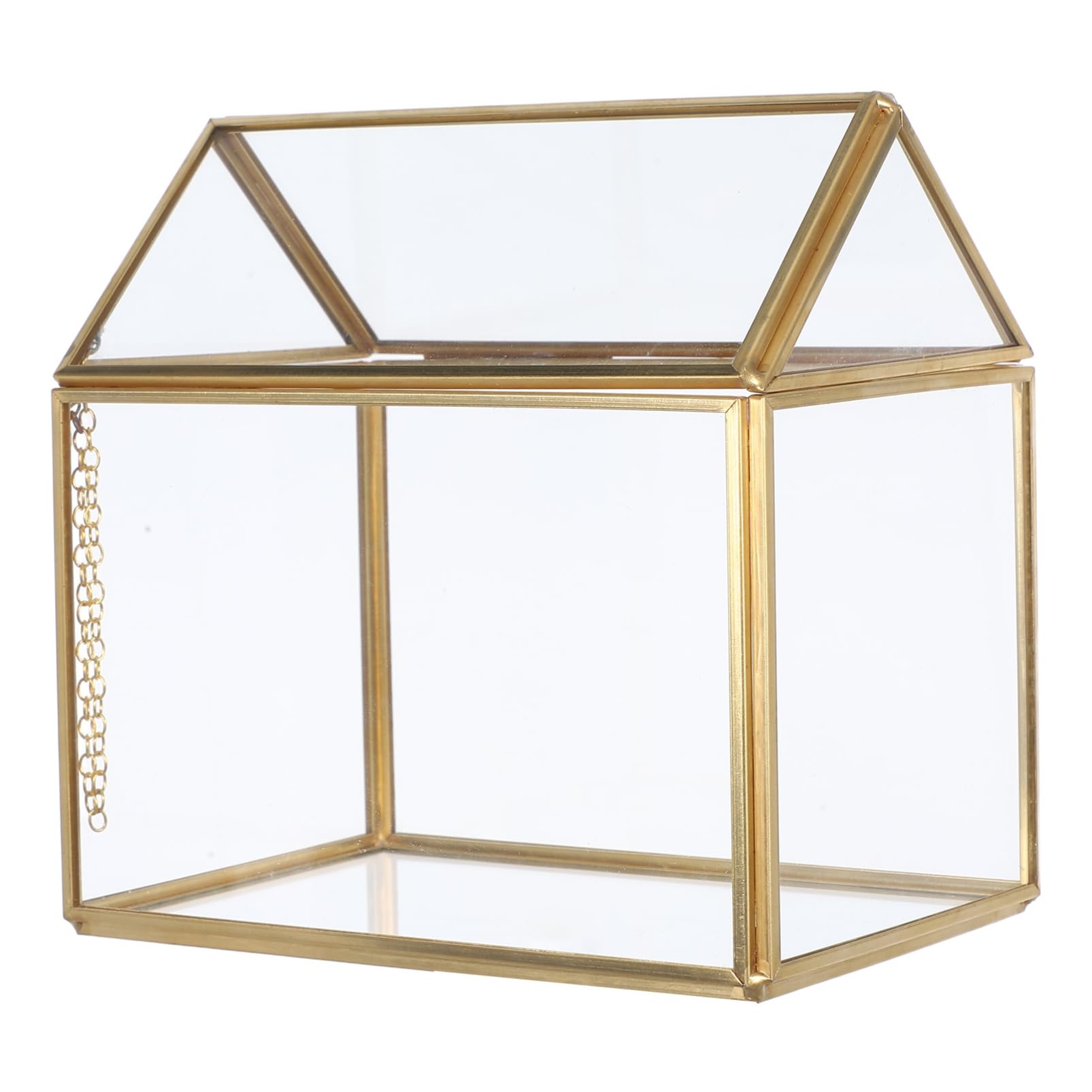Terrarium en verre sous forme de maison avec boîte en carton fermée pour cadeau de table