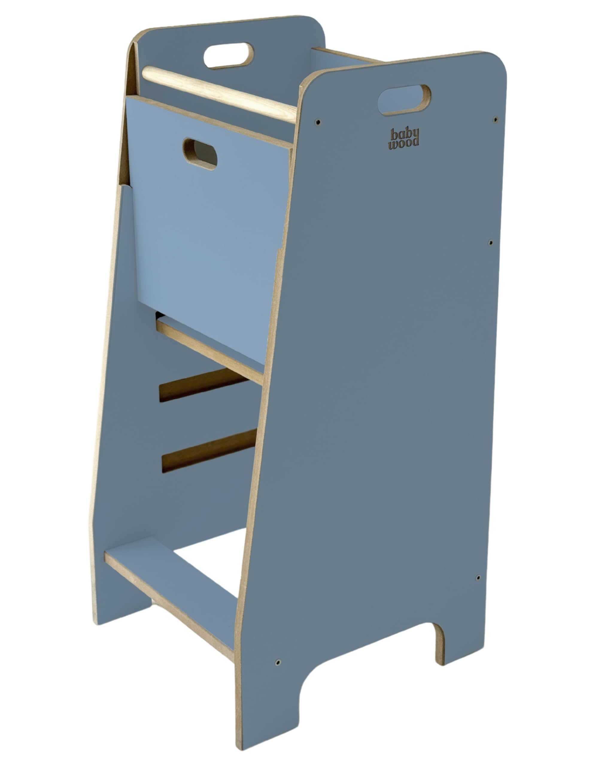 Torre de aprendizaje de madera extra segura | Utensilios de cocina Montessori | Utensilios de cocina | Plataforma ajustable | Ayudante de cocina | Muebles de cocina seguros | Escalera de cocina