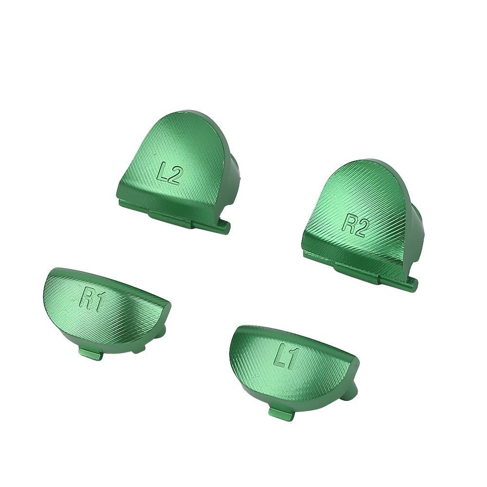 Metal L1 L2 R1 R2 Button and 2 Springs for PS4 Controller Replacement Parts (Green)