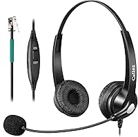 Vista 1 de Callez RJ9 Polycom Phone Headset with Noise Cancelling Mic & Volume Controls, Telephone Headset for Office Compatible with Polycom VVX250 VVX400