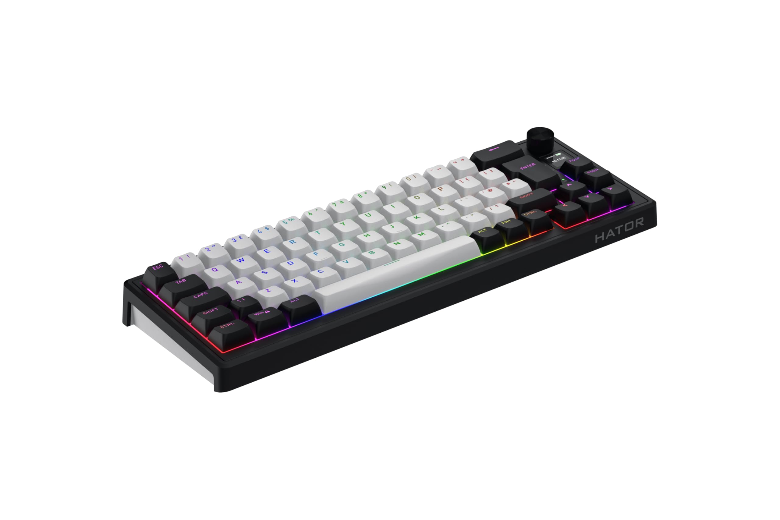 HATOR Skyfall 65 MAG Ultima 8K Clavier Gaming Magnétique avec Rapid Trigger, Magnetic Switches, Snap Tap, Hall Effect, 8000Hz, PC/Mac, Noir, sans Fil/Filaire, Disposition EU (AZERTY)