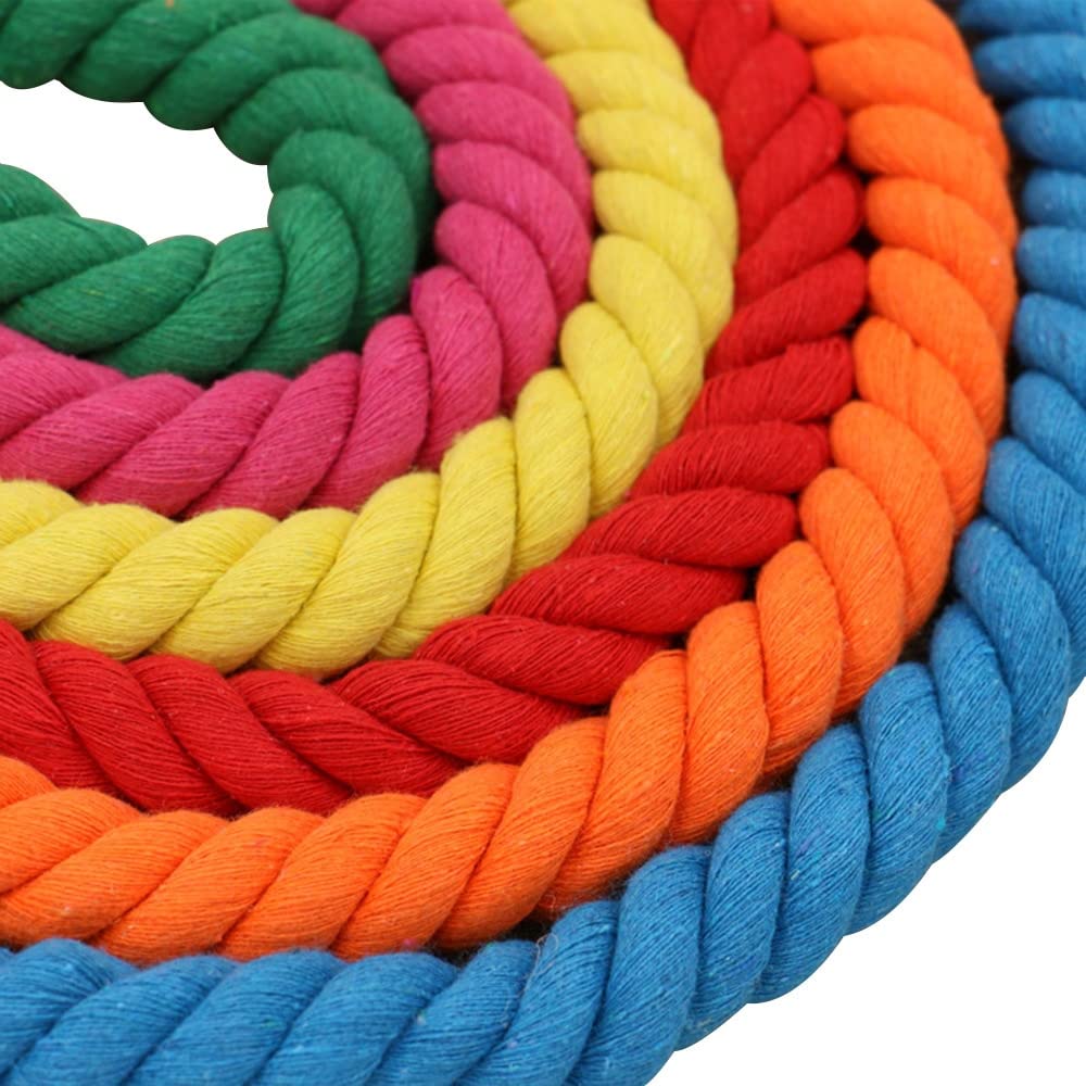 Perlenfaden-Bastelschnur, Baumwoll-Makramee-Seilschnur, Perlenschnur, 1 Meter 20 mm, 3 Anteile gedreht, 100 % bunte Baumwollschnüre, Seil for Tasche, Heimdekoration, DIY-Textilzubehör (Farbe: Rot) ( C