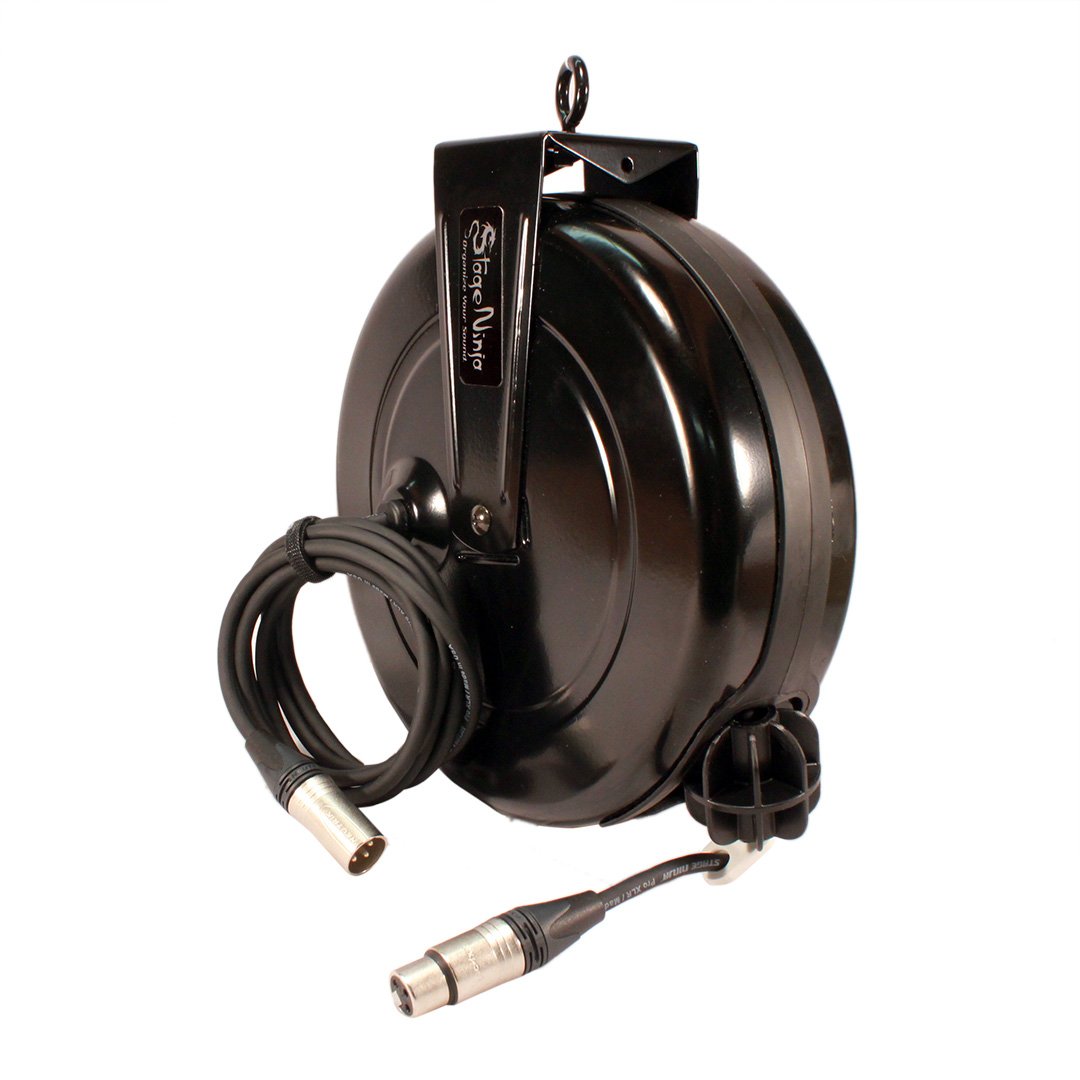 Stage Ninja XLR60S Dual Shield Premium Retractable XLR Cable System with Female Retractable End