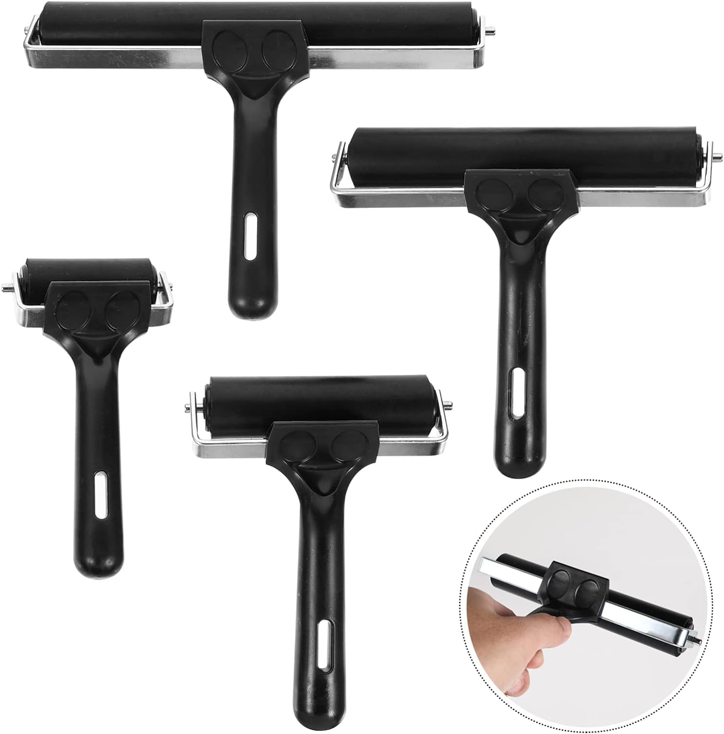 Printmaking Block Tool Oil Glue Art Tools, Rubber Wallpaper, Hard for DIY Stamping Ink cm Paint Construction Crafts Brush Professional Tools Black Er Gluing Ers cm+ Crafting Brushes(Black,25X