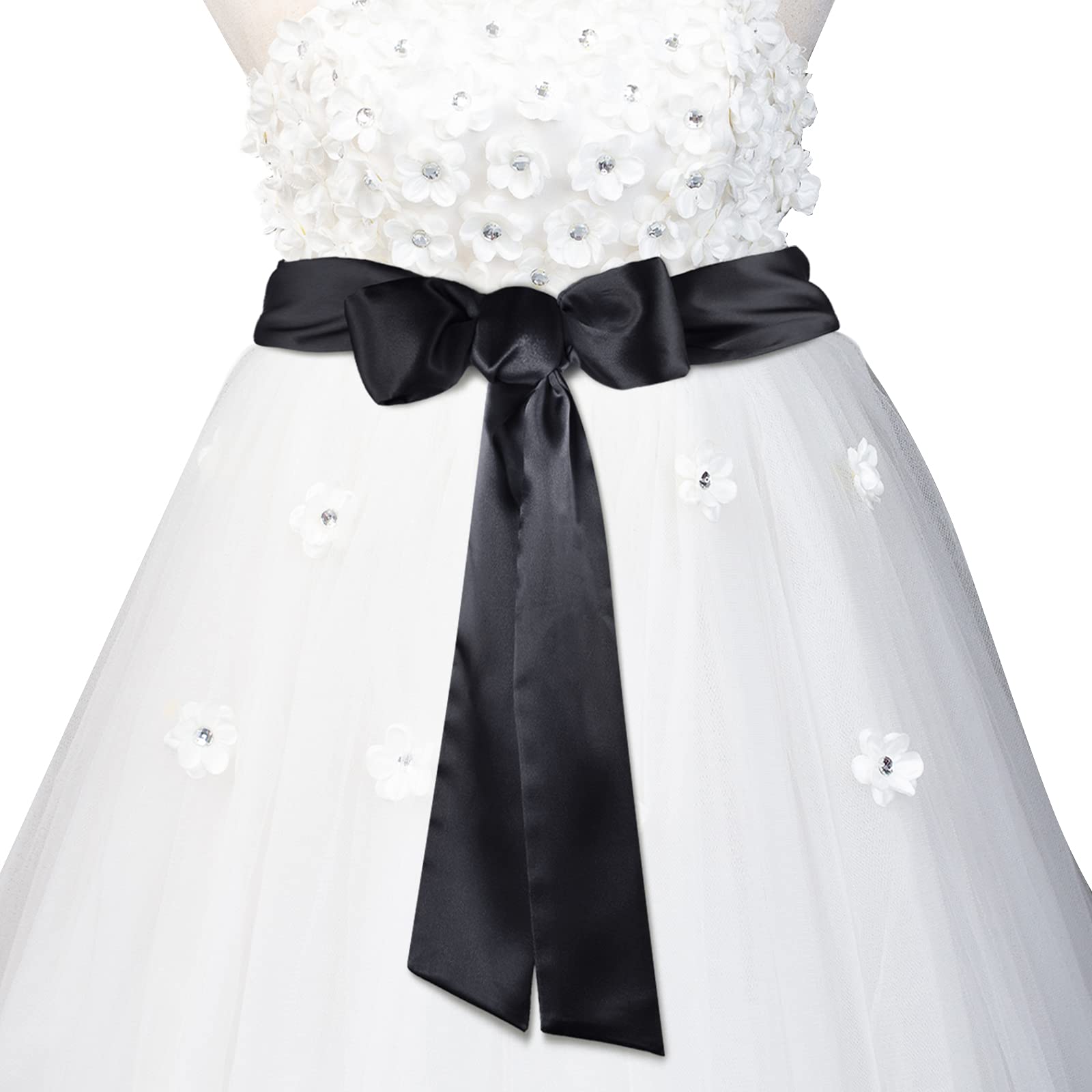 WILLBONDWedding Ribbon Belt Satin Sash Belt Bridal Dress Sash Simple Classic Bridal Belts