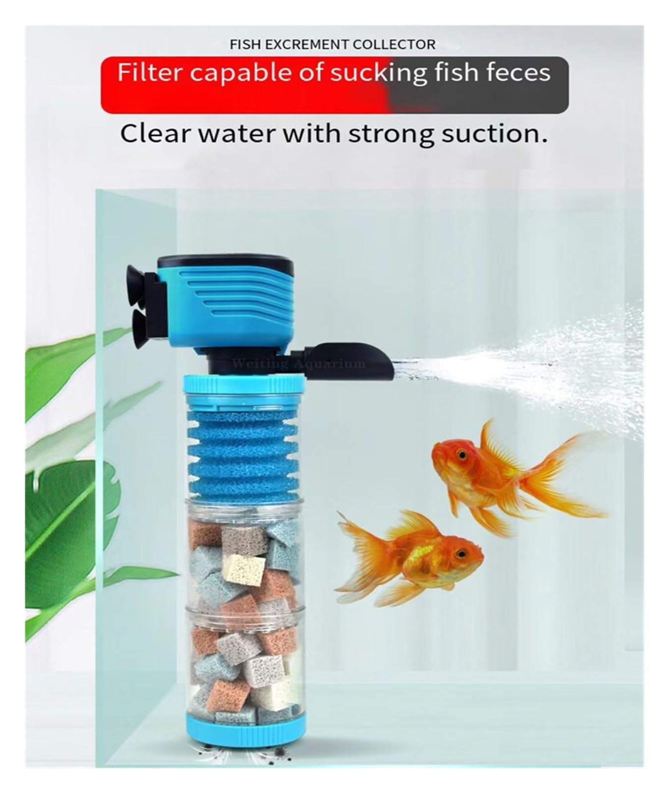 Filtros Piscina, Filtro De Tanque De Peces, Cambio De Agua Gratuito, Bomba De Filtro De Circulación De Purificación De Agua Tres En Uno Incorporada, Tanque De Peces Pequeño Ultra Silencioso(Nero)