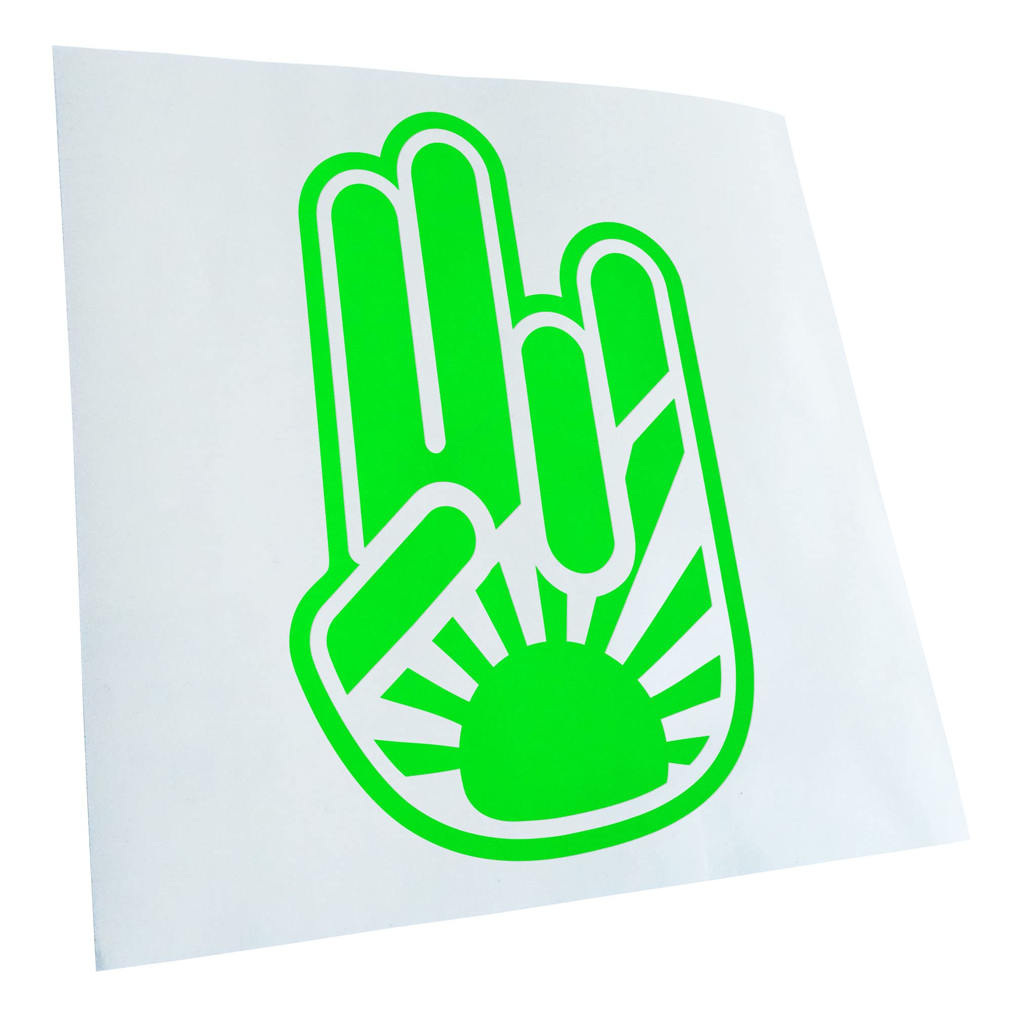 Kiwistar - Car Sticker - Neon Green - 30 x 19 cm Big Japan Shocker Hand - Rear Window Car Sticker Weatherproof for Car Truck Moped Truck - Sticker Exterior Self-Adhesive Tuning Accessories for Window