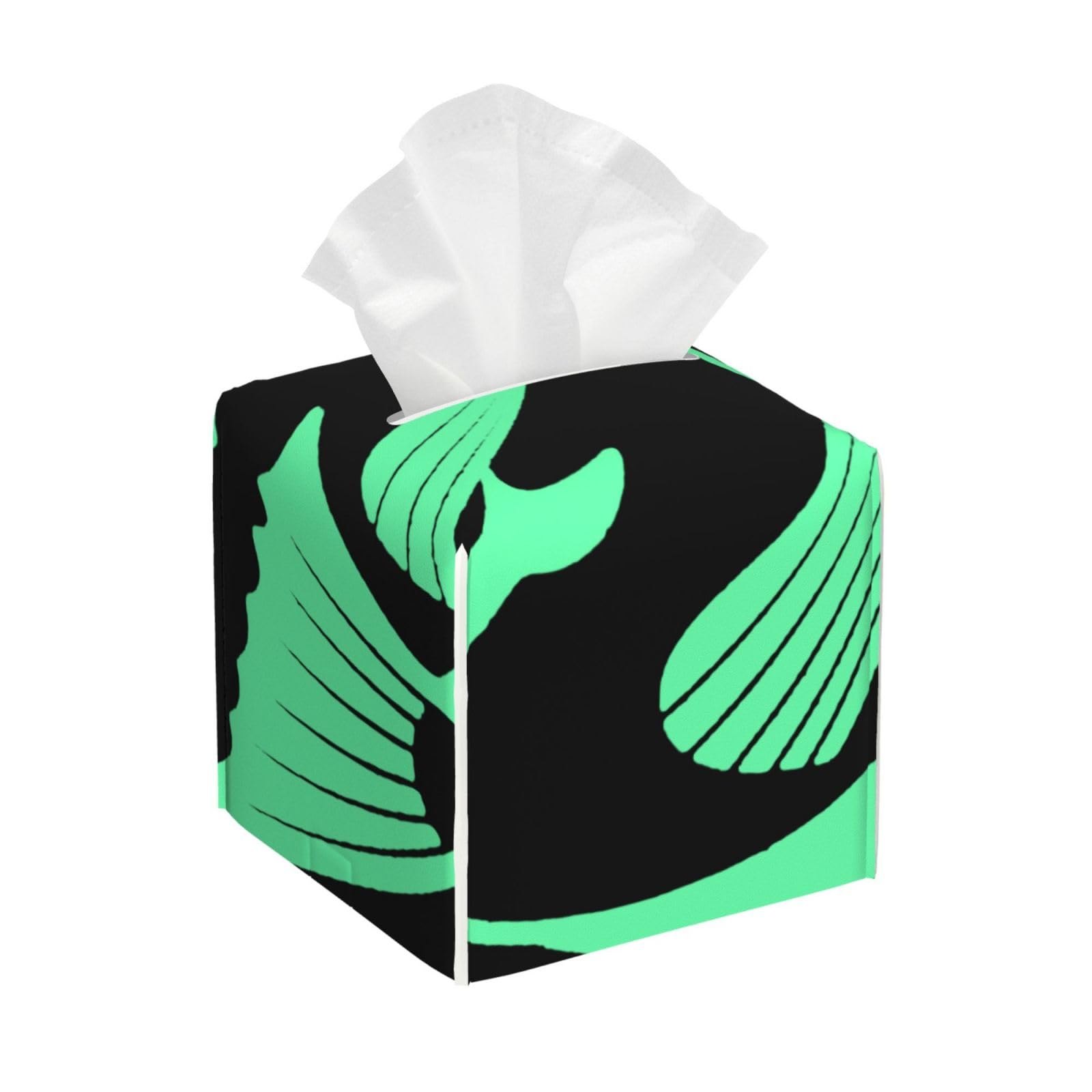 Bass Fishing Pattern Square Tissue Box Cover with Modern and Stylish Bottom Tissue Box Storage Space