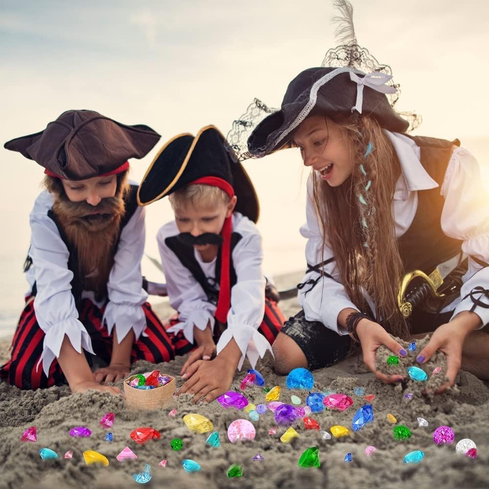 XIANGLONGY Gemstones for Kids,pirate Jewelry Treasure Plastic Gems, Colorful Pirate Gems Play Jjewels Kids, Acrylic Diamonds - Image 4