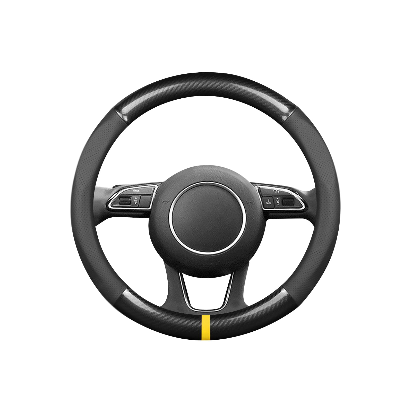 Ergocar Coprivolante per Auto Antiscivolo Sportivo Protezione per Fibra di Carbonio & Pelle PU Universale per Diametro 38 cm (15 ")