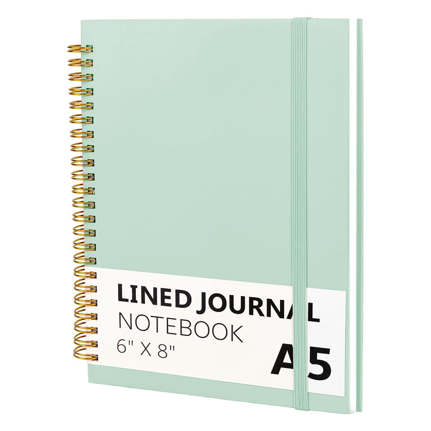 MOTIBACK A5 Spiral Notebook, 152 Pages College Ruled Hardcover Journal for Writing, Work Notebooks with Inner Pocket, Planner Book for Women & Men (Olive Green)