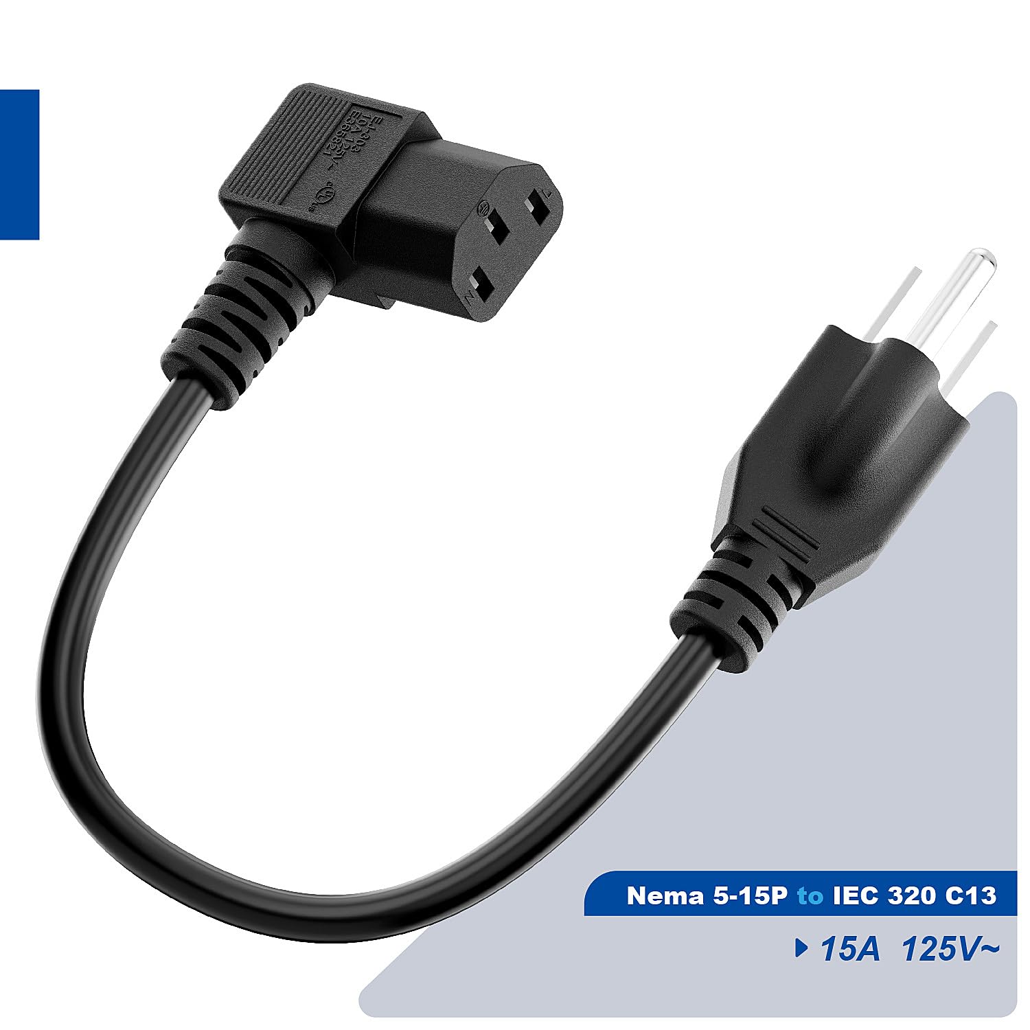Amazon.co.jp: 1フィート NEMA 5-15P - ライトアングル IEC C13 SJT
