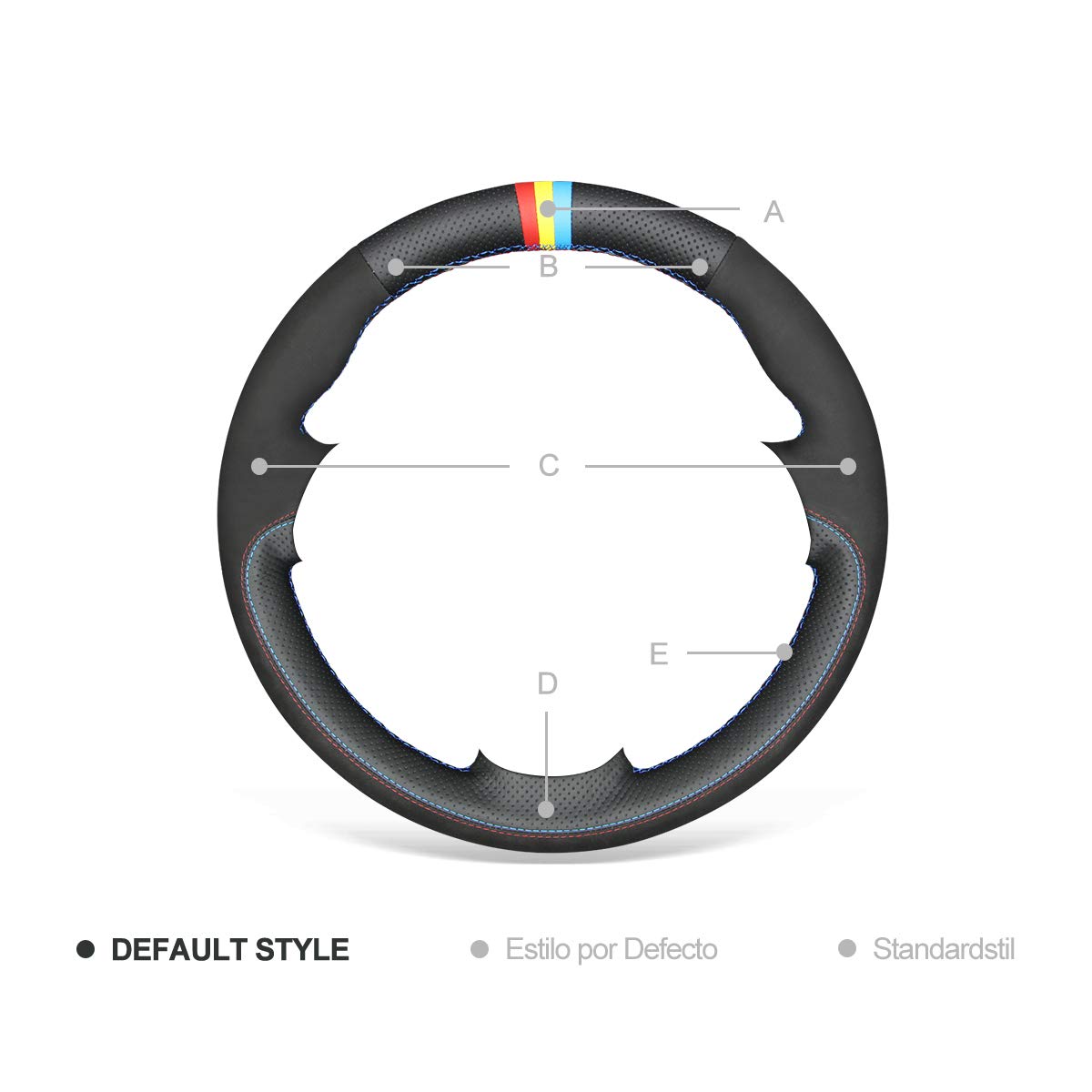 DIY szycie ręczne szycie czarny syntetyczny zamsz pokrowiec na kierownicę do BMW serii 1 E81 E82 E87 E88 2008-2012/seria 3 E90 E91 E92 E93 2006-2011