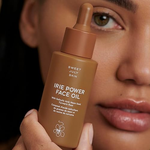 Miniatura 3 de SWEET JULY SKIN Irie Power - Aceite facial hidratante, iluminador, hidratante, escualeno, aceite de semilla de neem, aceite de raíz de cúrcuma,
