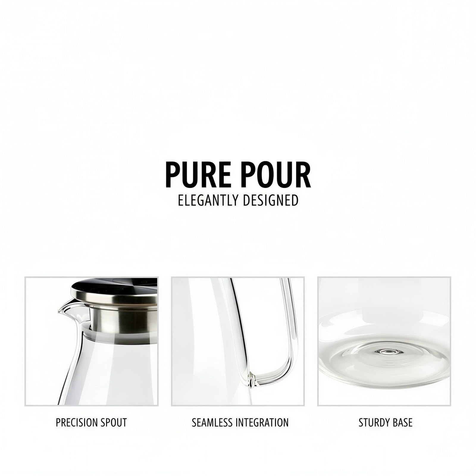 Glaskrug mit Deckel, 2000 ml / 68 oz, hitzebeständige Borosilikatglasflasche für Eistee, Saft und Heißgetränke, passt in die Kühlschranktür, breite Öffnung, leicht zu reinigen