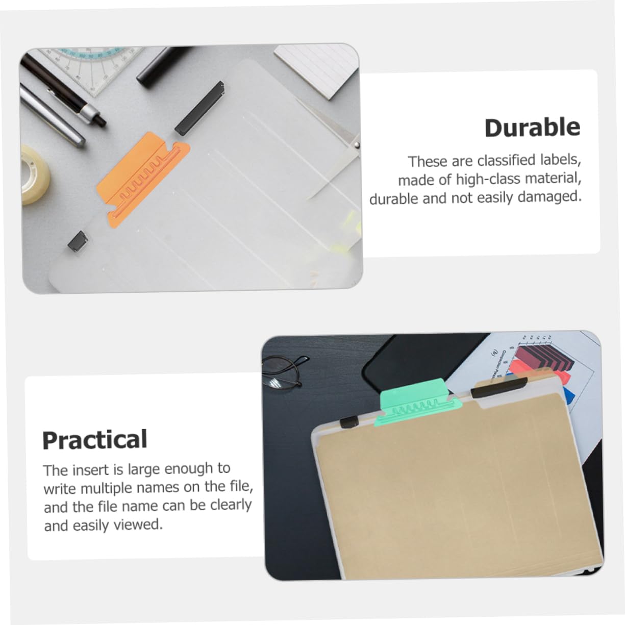 NUOBESTY 5 Set Di Etichette Per Cartelle Sospese Linguette Per Cartelle Sospese Facili Da Riporre Organizer Leggeri E Compatti Inserti Per 40 Pezzi * 5