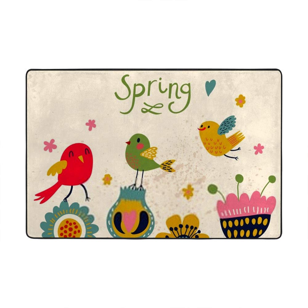 Tapis de chambre enfants à motifs fleurs et papillons CHENHONG moelleux