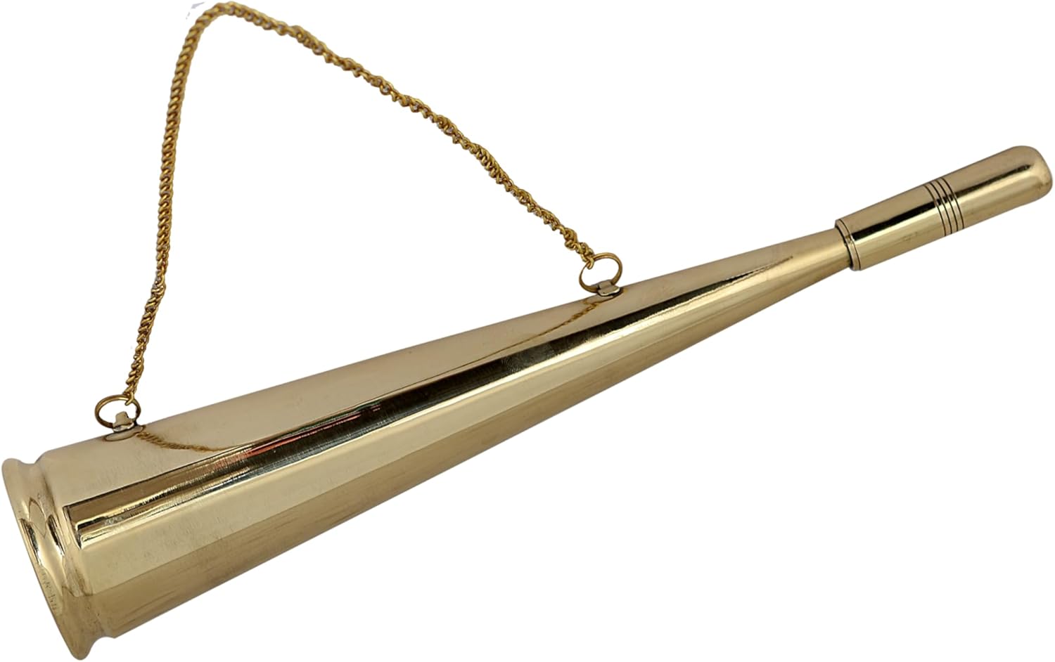 ARAW Solid Brass Fog Horn with Chain, Manual Marine Signal Whistle Safety Horn Vintage Clear Sound