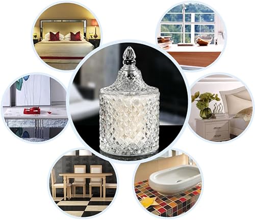 Miniatura 7 de Qtip - Soporte para hisopos de algodón con tapa, contenedor de bolas de algodón, tarro de boticario, organizador de baño, paquete de 2