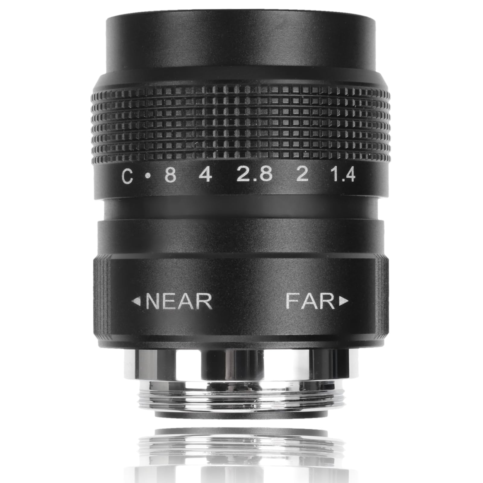 Obiettivo CCTV F1.4 da 25 Mm per Fotocamera con Attacco C, Obiettivo Cinematografico con Attacco C per Bar, Negozi, Parcheggi, Magazzini, 19,6, 30 Cm di Diametro Esterno (Nero)