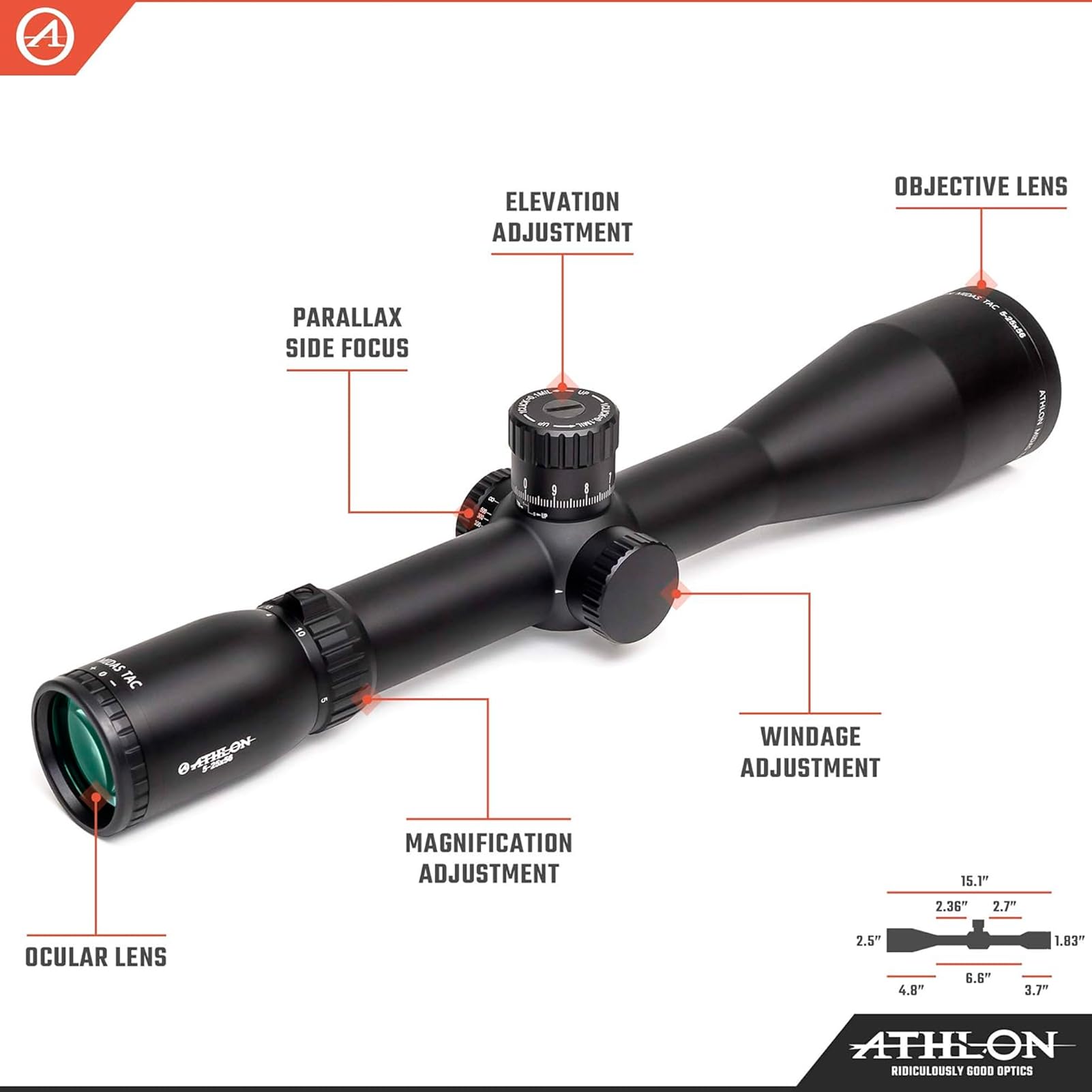 Amazon.com : Athlon Optics Midas TAC 5-25x56 Riflescope - APRS3