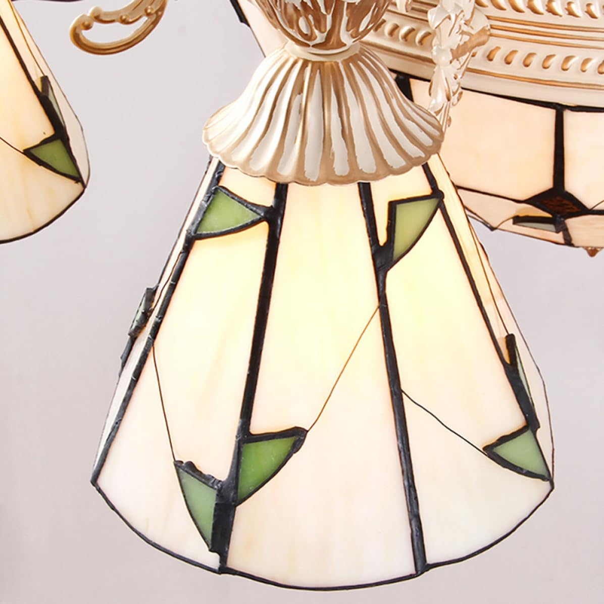 Paralume in Vetro Decorativo Beige per Lampada a Sospensione