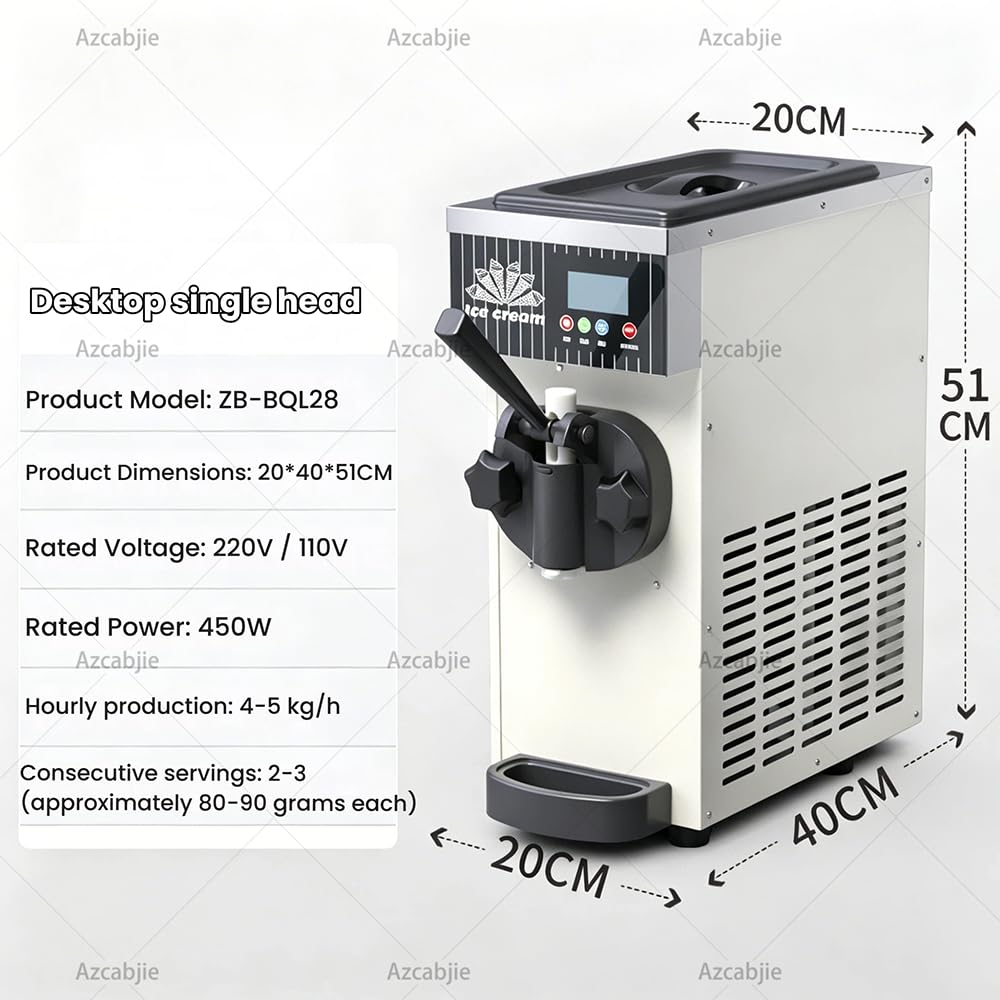 Machine à Glace à L'italienne De Comptoir 450 W, Mono-Parfum, Sorbetière Haute Performance 4-5 Kg/H, écran Tactile LCD, Idéale pour Les Cafés, Restaurants Et Particuliers Milk-110V