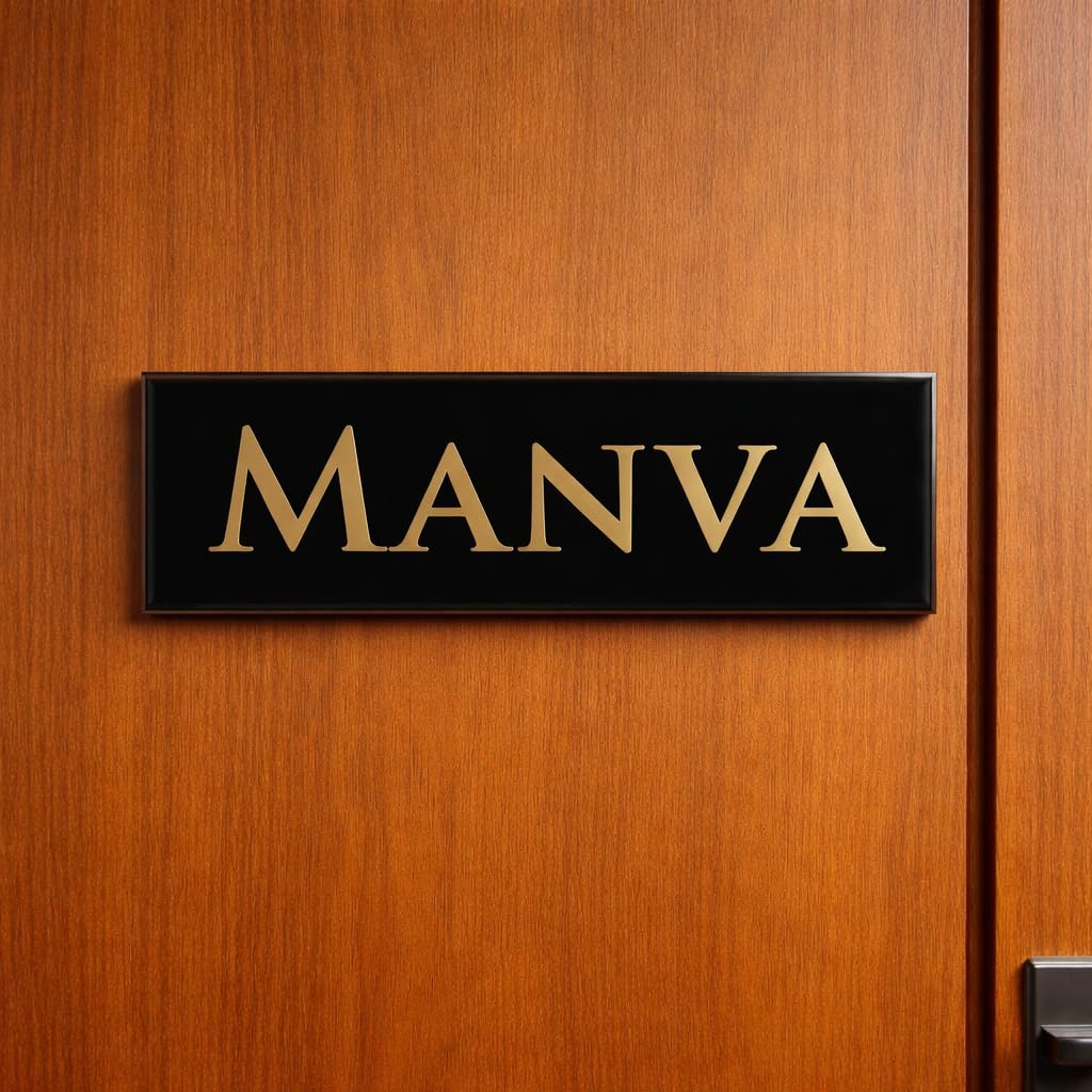 Custom Golden Acrylic Name Plate with Ganesha | Personalized House Nameplate with Name & Flat Number | Premium Door Wall Name Sign for Home Entrance 6 x 12 inch (Golden Mirror & Black) — Amazon image 16