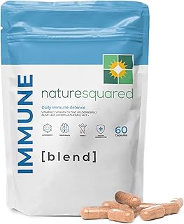 Immune [blend]: Premium Immune System Booster - 60 High Strength 8-in-1 Complex - Loaded with Vitamin C, D, Zinc, Elderberry, Acerola Cherry, Olive Leaf, Black Pepper & MCT - Made in UK