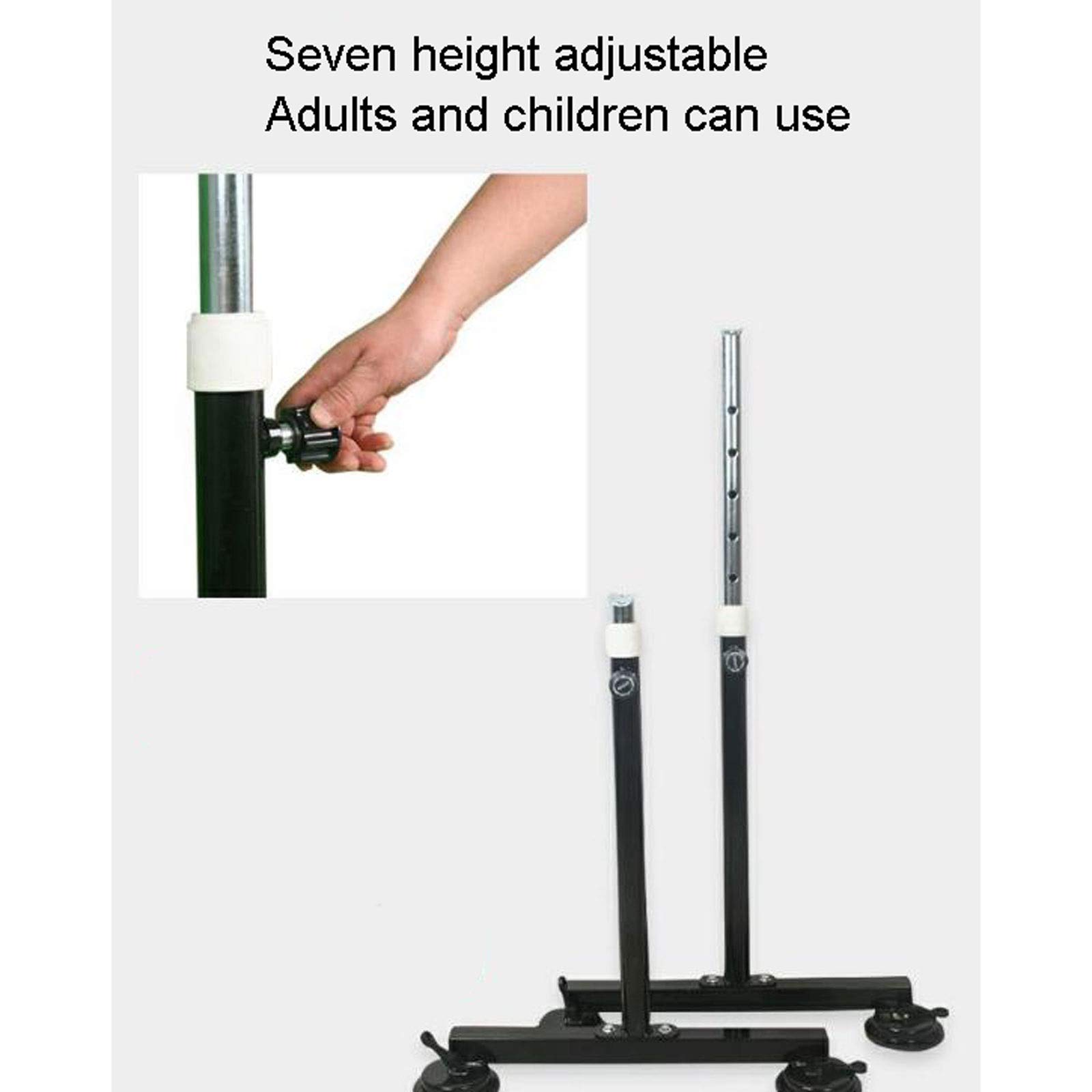 Ballet Bar Dance Bar Ballet Bar Double Dance Bar for Home Ballet Floor Bar Stretching Permanent Integrated Base Equipment Thick Steel Exercise – Black