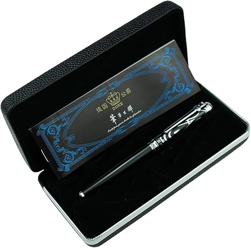 Miniatura 8 de Duke Ruby Black Fountain Pen Fude Nib with Original Gift Box, Iridium Bent Nib Writing Pen for Signature, Art Drawing,Calligraphy
