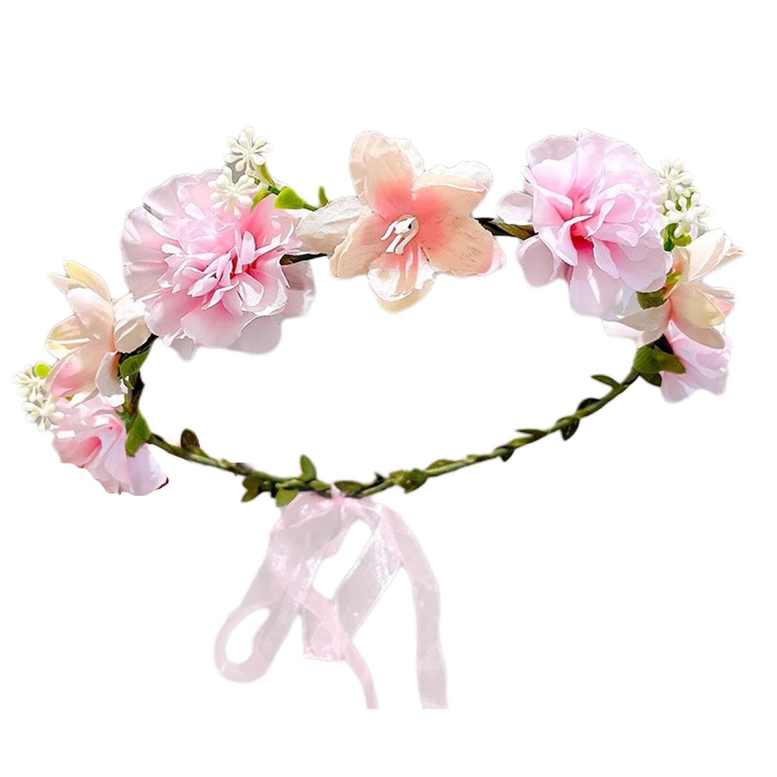 nivaa Flower Headband Hairband Floral Headband for Women for Beach Holiday Wedding Style F-picture-36