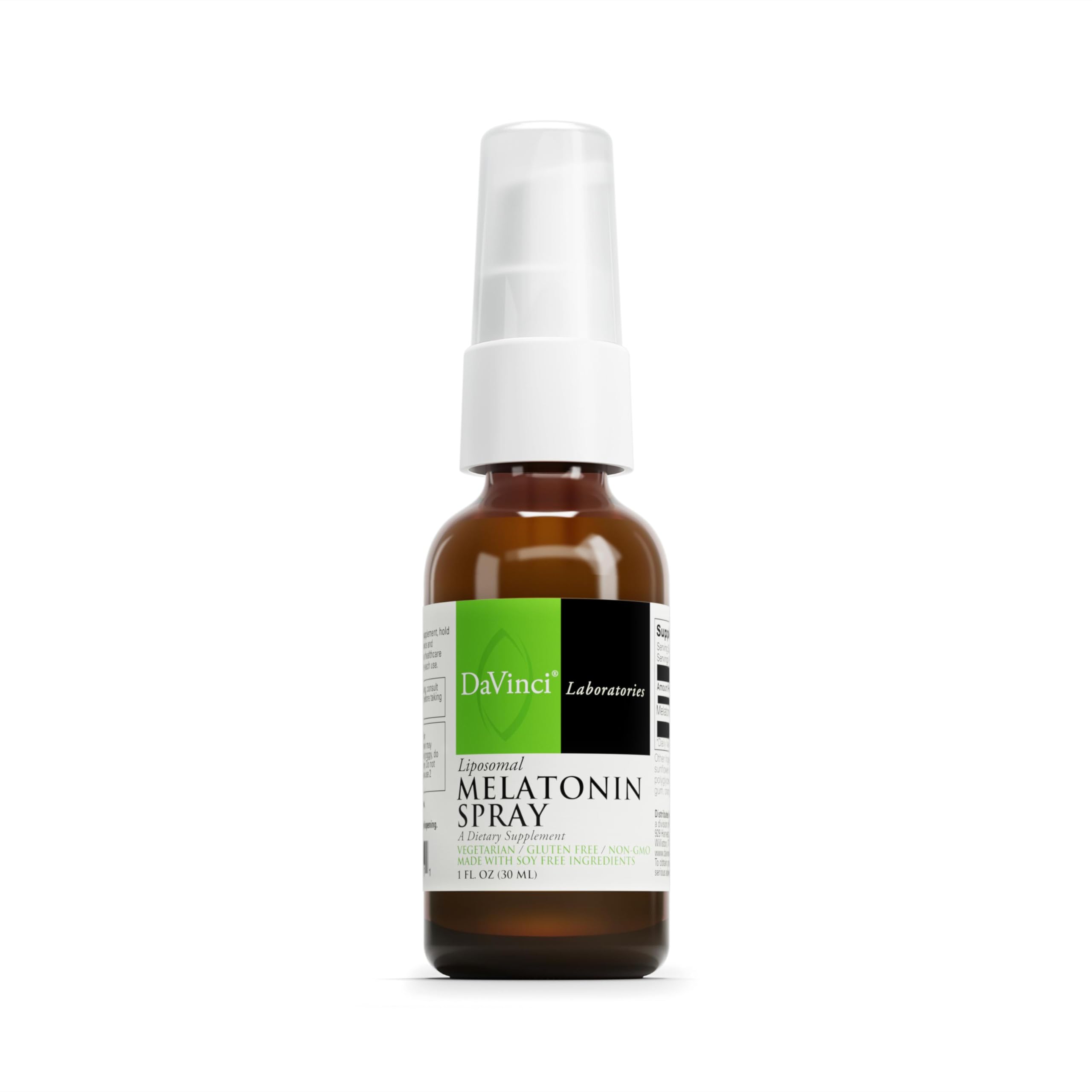 DAVINCI Labs Liposomal Melatonin Spray - Sleep Support Supplement - Bedtime Spray with 3mg Melatonin Per Serving - Fast-Acting Formula - Supports Restful Sleep - 30 mL