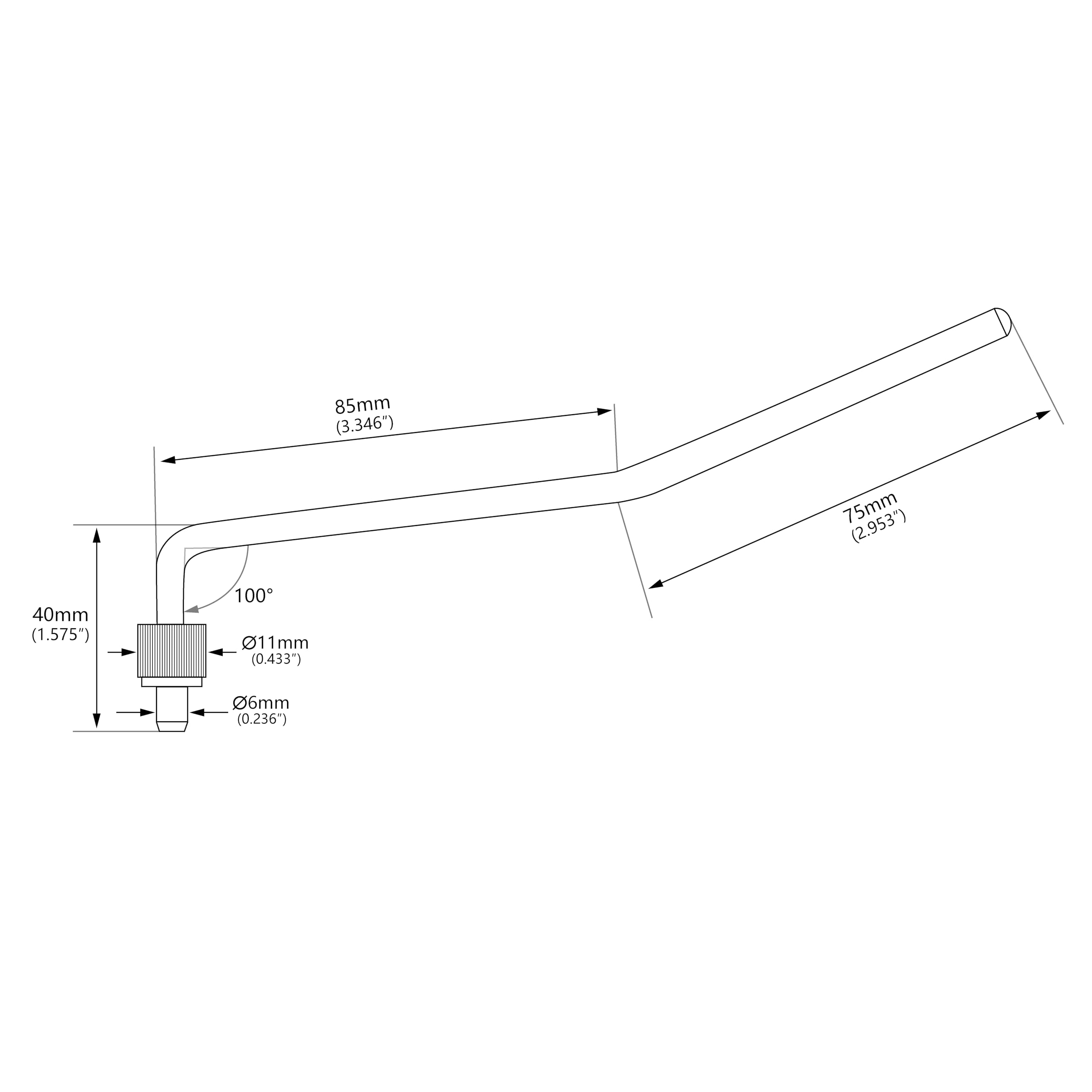 Banworks Electric Guitar Tremolo Arm Metric Whammy Bar 6mm (15/64") for FR Style Double Locking Tremolo System Electric Guitars JT/YB-02 Chrome - Image 2