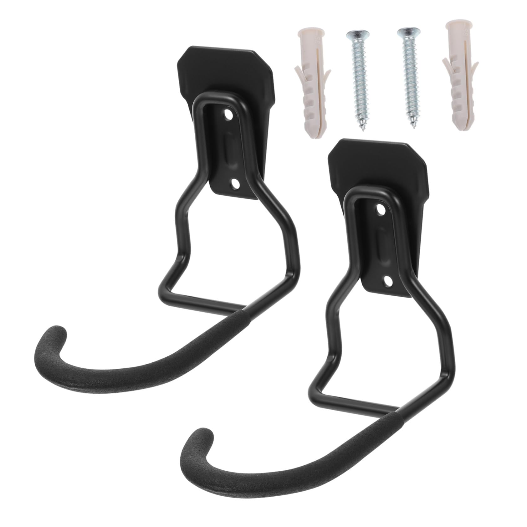 Gancho para Colgar Bicicletas Metálico Negro de Pared, 2 Piezas