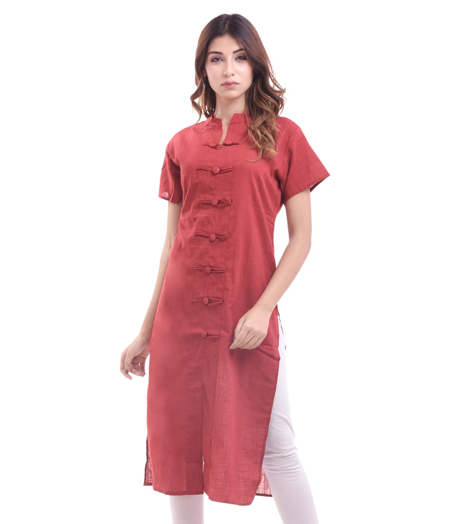 ChichiIndian Women's Plain Cotton Kurti Top