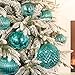 KI Store Teal Christmas Ball Ornaments Large Hanging Tree Ornament Decorations 4” Shatterproof Vintage Mercury Balls