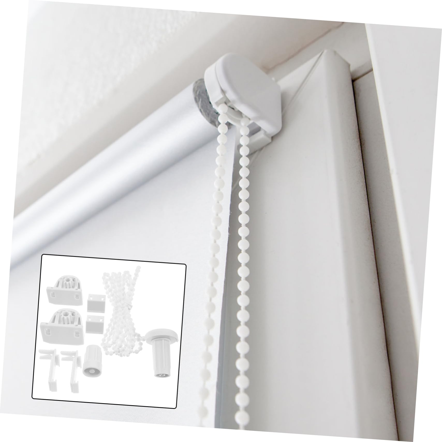PRETYZOOM 1 Set Roller Shade Accessories Set Bead Chain with Hooks for Roller Blinds Material Easy Installation Fittings for Window Shade Repair and Replacement