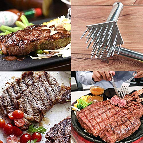 Lynkaye Professional Meat Tenderizer With 28 Stainless Steel Sharp Needle Blade Mallet Heavy Duty Cooking Tool For Tenderizing Beef Turkey Chicken Steak Veal Pork Fish Christmas Cooking Set #TOP2