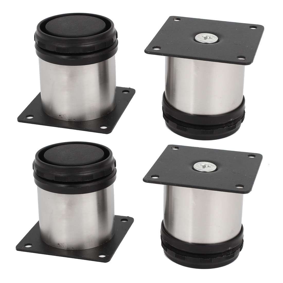 4pcs 50x50mm Adjustable Support Furniture Legs Kitchen Cabinets Stainless Steel Round Cabinet Feet