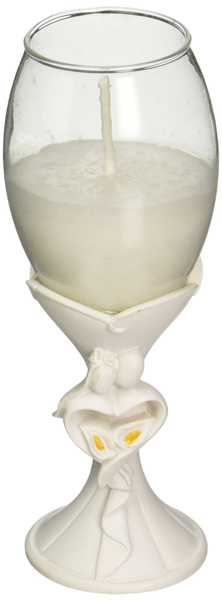 Bougeoir flûte à champagne mariés blanc décoration table mariage romantique FASHIONCRAFT 8149
