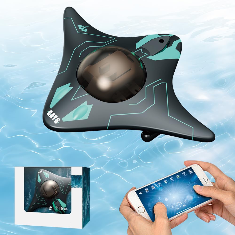 Mineup Bateau Télécommandé, Jouets Aquatiques avec Caméra HD, Bateau De Course RC avec Lumières LED, sous Marin Télécommandé pour Adultes Garçons Filles