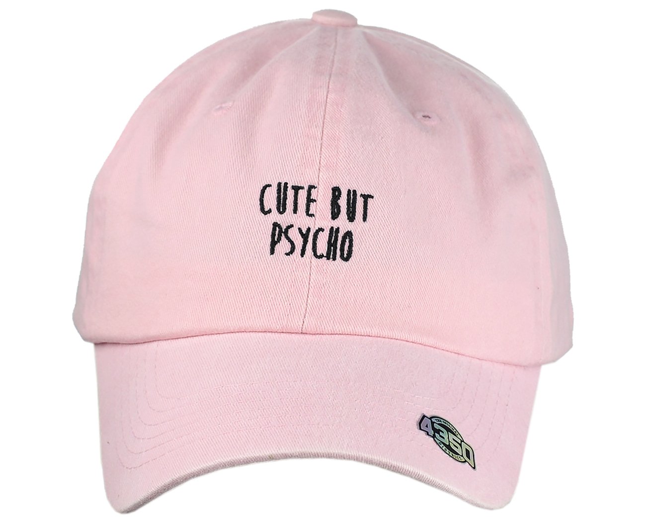 Unisex Embroidered Adjustable Low Profile Baseball Dad Cap Hat, Cute But Psycho, Pink