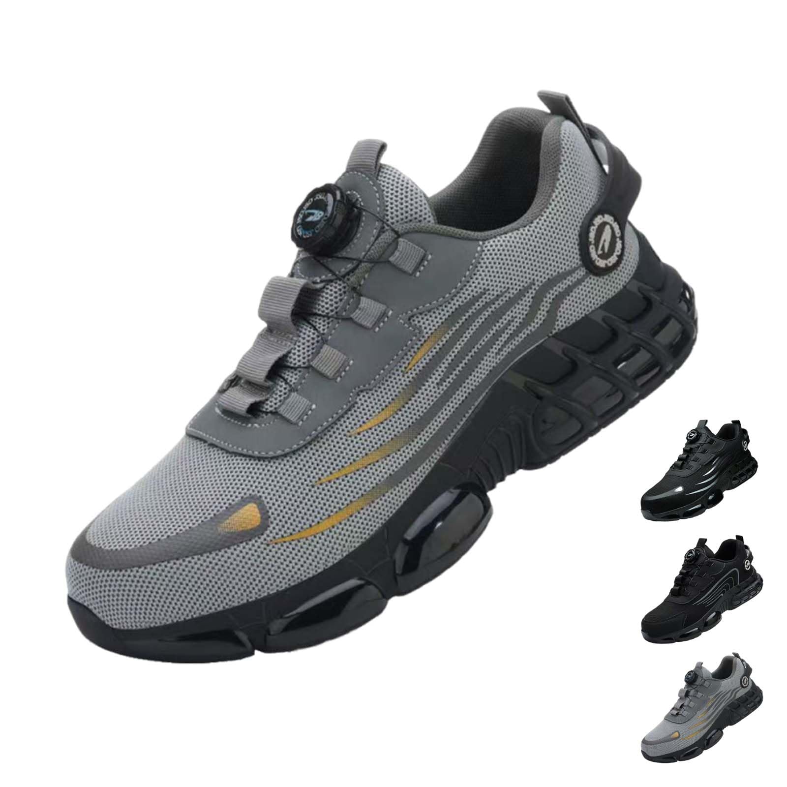 Prestivos Shoes,Prestivos Steel Toe Safety Toe Shoes for Men,Anti Slip Lightweight Puncture Proof Steel Toe Sneakes