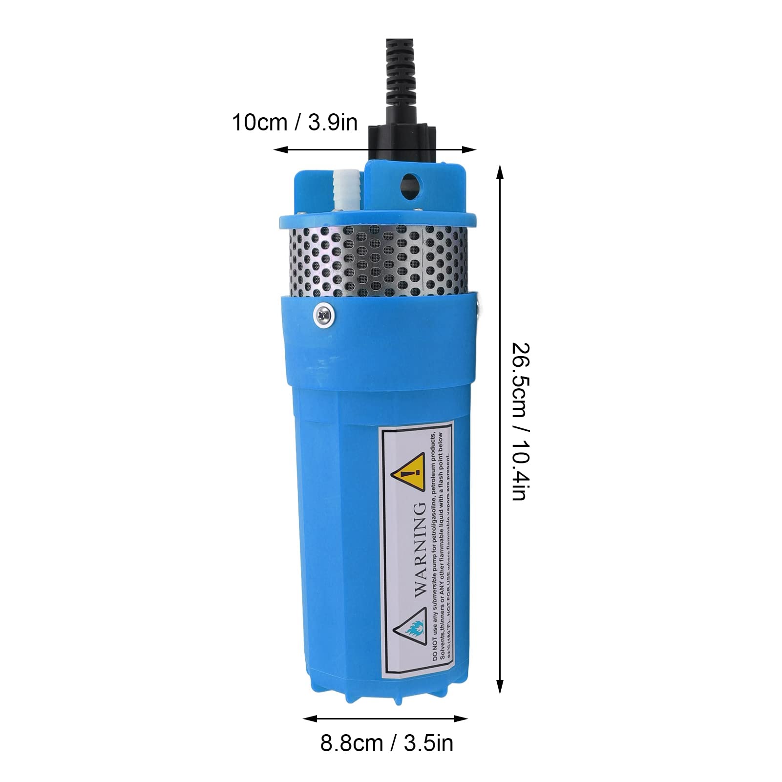 Hidyliu Bomba de Agua de Pozo Solar de 6.5L Bomba Sumergible de Energía Solar de Alta Potencia de 12 V CC para Estanque de Riego Necesidades de Agua Remotas (Azul)